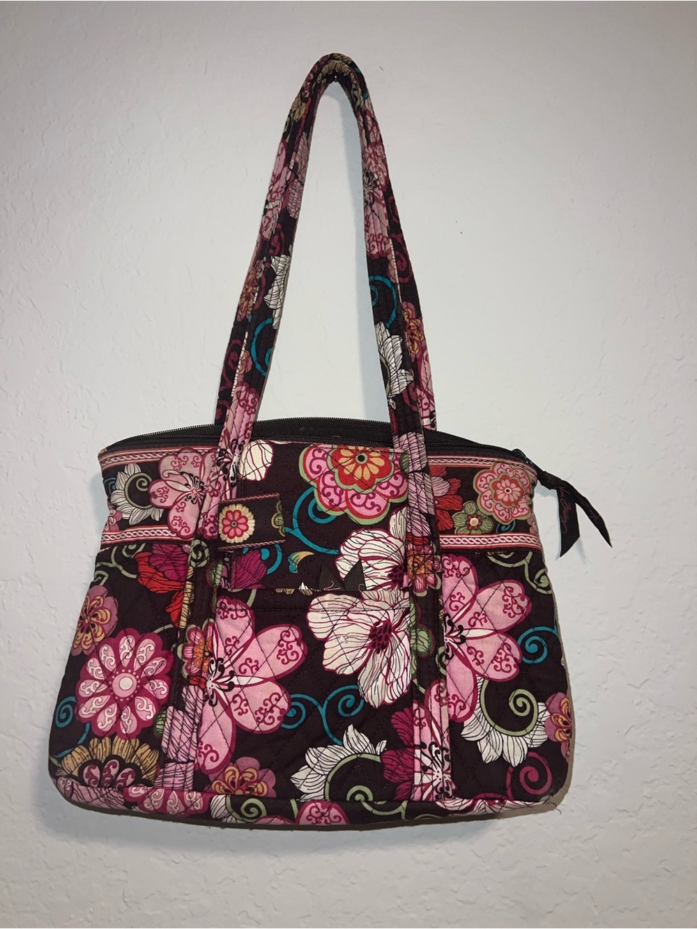 Retired Vera Bradley “Mod Floral Pink” Bundle - Shoulder Bag and Bifold Wallet
